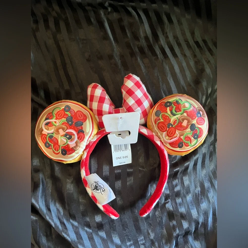 Disneyland Pizza Style Mickey Ears Bow and Headband - Picture 2 of 6